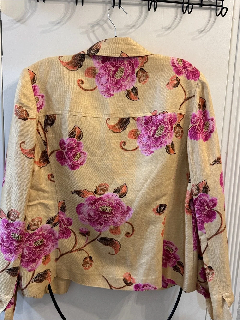 Y2K Liz Claiborne Emma James size 16 summer Jacket cottagecore creme pink - Picture 8 of 11